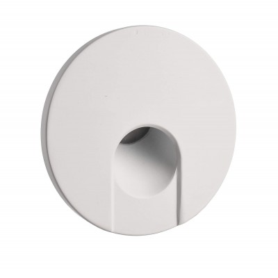 ALWAID Dekorativní kryt pro vestavné svítidlo do stěny, kruhové, materiál hliník, povrch bílá, detail kruhový výřez, rozměry d=78mm.