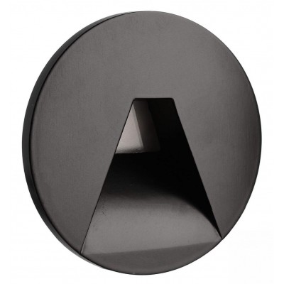 ALWAID Dekorativní kryt pro vestavné svítidlo do stěny, kruhové, materiál hliník, povrch černá, detail trojúhelníkový výřez, rozměry d=78mm.