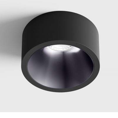 BLANKET BI 6,3W IP44 Stropní, podhledové, bodové svítidlo, plast, povrch vnější černá mat, vnitřní černá lesk,  LED 6,3W, 640lm, teplá 2700K, vyzař. úhel 55°, Ra90, 230V, IP44, rozměry d=55mm, h=58mm.