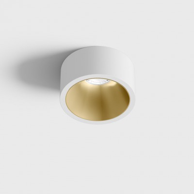 BLANKET BI 6,3W IP44 Stropní, podhledové, bodové svítidlo, plast, povrch vnější bílá, vnitřní mosaz, LED 6,3W, 640lm, teplá 3000K, vyzař. úhel 55°, Ra90, 230V, IP44, rozměry d=55mm, h=58mm