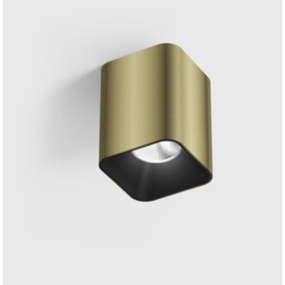 ARSCHO PL SQ 8W Stropní přisazené bodové svítidlo, těleso hliník, povrch mosaz, LED 8W, 620lm, neutrální 4000K, vyzař. úhel 50°, UGR<19, Ra90, 230V, IP20, rozměry 52x66x52mm.