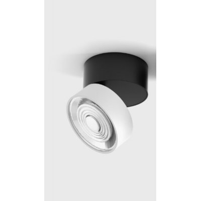 DAME PL B 7W Stropní přisazené svítidlo, výklopné, hliník, povrch černá a bílá, LED 7W, 624lm, teplá 3000K, vyzař. úhel 45°, Ra90, 230V, IP20, rozměry d=75mm, h=70mm.