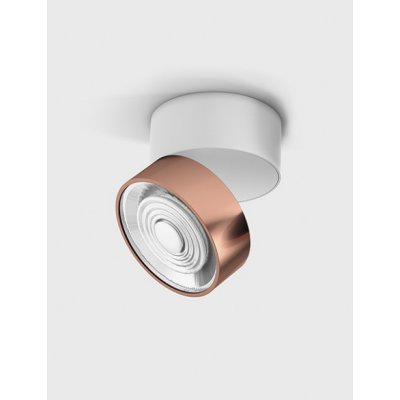 DAME PL W 7W Stropní přisazené svítidlo, výklopné, hliník, povrch bílá a měděná, LED 7W, 624lm, neutrální 4000K, vyzař. úhel 45°, Ra90, 230V, IP20, rozměry d=75mm, h=70mm.