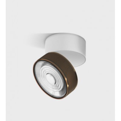 DAME PL W 7W Stropní přisazené svítidlo, výklopné, hliník, povrch bílá a měděná, LED 7W, 624lm, neutrální 4000K, vyzař. úhel 45°, Ra90, 230V, IP20, rozměry d=75mm, h=70mm.
