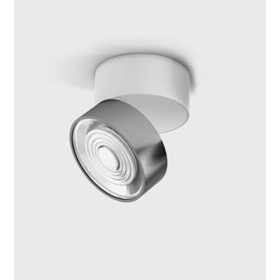 DAME PL W 7W Stropní přisazené svítidlo, výklopné, hliník, povrch bílá a chrom, LED 7W, 624lm, neutrální 4000K, vyzař. úhel 45°, Ra90, 230V, IP20, rozměry d=75mm, h=70mm.