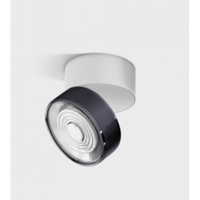DAME PL W 7W Stropní přisazené svítidlo, výklopné, hliník, povrch bílá a černá lesk, LED 7W, 624lm, teplá 3000K, vyzař. úhel 45°, Ra90, 230V, IP20, rozměry d=75mm, h=70mm.