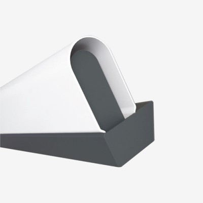 AULA nástěnné Nástěnné svítidlo, základna kov, povrch černá, difuzor plast opál, LED 16W, neutrální 4000K, 2510lm, 230V, IP20, tř.1, 640x120x95mm