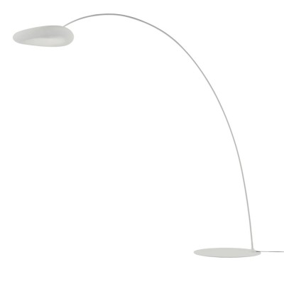 MR.MAGOO stojací LED Stojací lampa, základna kov, povrch bílá, difuzor nepravidelný kruh plast opál, LED 23W, teplá 3000K, Ra90, 230V, IP20, difuzor d=520mm, h=1985mm, vyložení ramene 1844mm