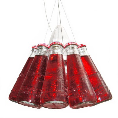 CAMPARI LIGHT S Závěsné svítidlo stínítko je tvořeno řetězcem lahviček s nápojem CAMPARI, 1x75W, PAR30, E27, 230V, IP20, d=230mm, závěs l=1500mm-4500mm lze zkrátit