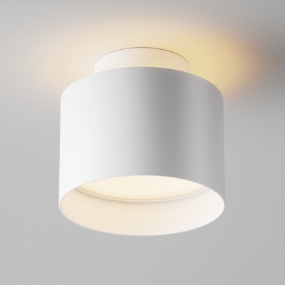 GENEA 12W Stropní přisazené svítidlo, těleso kov, povrch bílá, difuzor plast opál, LED 12W, 500lm, neutrální 4000K, vyzař. úhel 120°, 230V, IP20, rozměry d=100mm, h=92mm, svítí nahoru/dolů