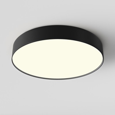 GLORYST 45W Stropní nebo závěsné svítidlo, těleso kov, povrch černá, difuzor plast opál, LED 45W, 2540lm, teplá 3000K, Ra90, 230V, IP20, tř.2, rozměry d=400mm, h=60mm.