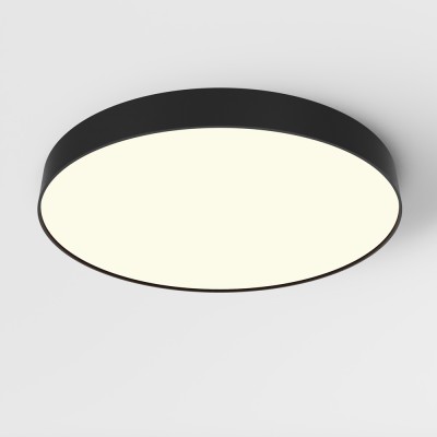 GLORYST 90W Stropní nebo závěsné svítidlo, těleso kov, povrch černá, difuzor plast opál, LED 90W, 4900lm, teplá 3000K, Ra90, 230V, IP20, tř.2, rozměry d=600mm, h=60mm.