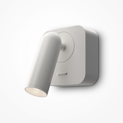 GRADUS WL SQ 3W Nástěnné svítidlo, nastavitelný směr svícení, těleso kov, povrch bílá, LED 3W, 250lm, teplá 3000K, rozměry 65x85mm, vypínač na tělese.