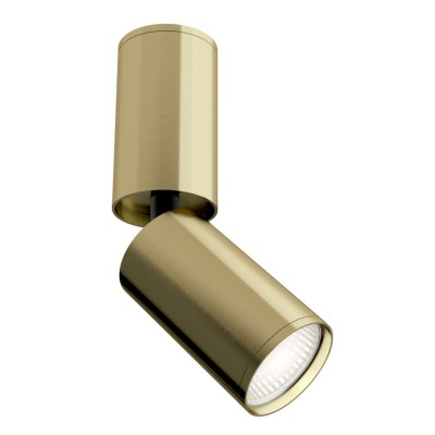 GENERO PL R II 1x10W, GU10 Stropní, přisazené, bodové svítidlo, nastav. směr svícení, těleso kov, povrch mosaz, pro žárovku 1x10W, GU10, 230V, IP20, rozměry d=52mm, l=92mm, h=192mm.