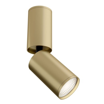GENERO PL R II 1x10W, GU10 Stropní, přisazené, bodové svítidlo, nastav. směr svícení, těleso kov, povrch zlatá mat, pro žárovku 1x10W, GU10, 230V, IP20, rozměry d=52mm, l=92mm, h=192mm.
