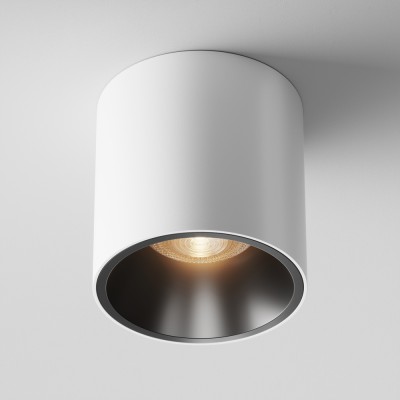 HABEO R 12W TRIAC Stropní, přisazené, bodové svítidlo, těleso kov, povrch bílá, reflektor černý, LED 12W, 900lm, teplá 3000K, vyzař. úhel 24°, stmív. TRIAC, 230V, IP20, rozměry d=70mm, h=70mm.