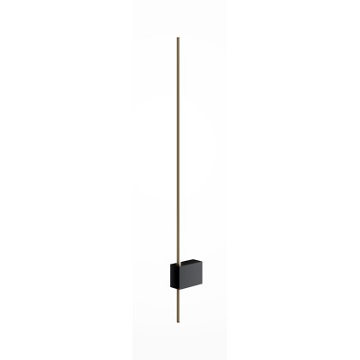 HABES WL 6W Nástěnné svítidlo, nepřímé svícení, těleso kov, povrch zlatá mat a černá, LED 6W, 500lm, teplá 3000K, rozměry 623x30x70mm.