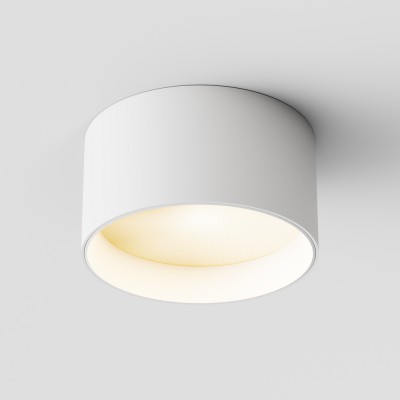 HASTA 12W Stropní přisazené svítidlo, těleso kov, povrch bílá, difuzor plast opál, LED 12W, 890lm, teplá 3000K, vyzař. úhel 110°, 230V, IP20, rozměry d=120mm, h=64mm.