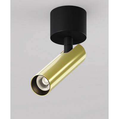 GENERO PL 6W Stropní, přisazené svítidlo, nastav. směr svícení, těleso kov, povrch mosaz, LED 6W, 290lm, teplá 3000K, vyzař. úhel 36°, 230V, IP20, rozměry d=30mm, l=125mm, h=166mm.
