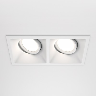 HORA RC BI 2x50W, GU10 Stropní podhledové bodové svítidlo, výklopné, obdélníkové, těleso kov, povrch bílá, pro žárovku 2x50W, GU10, 230V, IP20, tř.2, rozměry 173x42x90mm.