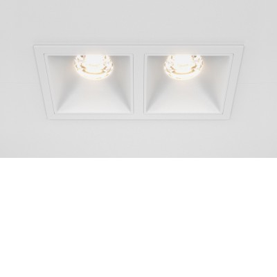 HABEO BI RC 2x10W Stropní podhledové bodové svítidlo, těleso kov, rámeček bílá, reflektor bílá, LED 2x10W, teplá 3000K, 1000lm, stmív. TRIAC, vyzař. úhel 36°, Ra90, 230V, IP20, tř.2, rozměry 126x52x65mm.