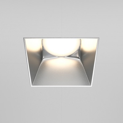 TEREZ BI SQ 1x20W, GU10 Stropní podhledové bodové svítidlo, těleso kov, povrch bílá, reflektor stříbrná mat, pro žárovku 1x20W, GU10, 230V, IP20, tř.2, rozměry 130x55x75mm.