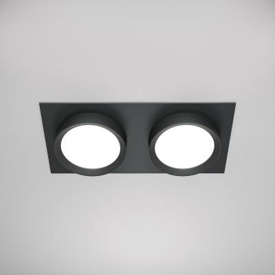 HALTE BI RC 2x15W, GX53 Stropní podhledové bodové svítidlo, těleso kov a plast, povrch černá/bílá/černá a zlatá, pro žárovku 1x15W, GX53, IP20, tř.2, rozměry 220x110x45mm.