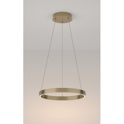 IBI HL 61W Závěsné svítidlo, těleso hliník, povrch mosaz, difuzor plast opál, LED 61W, 3500lm, teplá 3000K, Ra80, 230V, IP20, tř. 1, rozměry d=1200mm, vč závěs lanka l=1200mm, lze zkrátit.