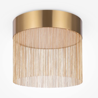 PEDE PL 18W Stropní svítidlo, základna kov, povrch zlatá, kovové zlaté ověsy, LED 18W, 750lm, teplá 3000K, 230V, IP20, rozměry d=350mm, h=300mm.