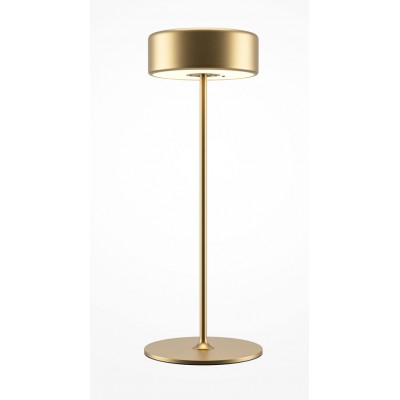 INCLINO TL 3W, USB Stolní lampa, těleso kov, povrch zlatá, difuzor plast opál, LED 3W, 120lm, teplá 3000K, stmívání, napájení USB baterie, IP20, tř.3, rozměry d=130mm, h=345mm.