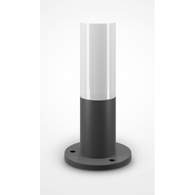 ENDTO FL 1x60W, E27, IP54 Sloupkové venkovní svítidlo, těleso kov, povrch šedá, difuzor plast opál, pro žárovku 1x60W, E27, 230V, IP54, rozměry d=125mm, h=300mm.