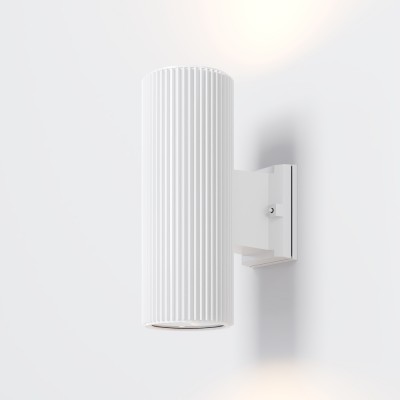 PARO WL 2x60W IP54 Nástěnné venkovní svítidlo, těleso kov, povrch bílá, pro žárovku 2x60W, E27, 230V, IP54, tř.1, rozměry d=95mm, h=260mm, svítí nahoru/dolů.
