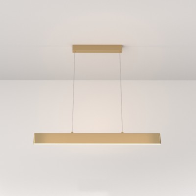 DAISE HL 23W Závěsné svítidlo, těleso kov, povrch zlatá, difuzor plast opál, LED 23W, 1200lm, neutrální 4000K, Ra80, 230V, IP20, tř.1, rozměry 910x40mm, vč závěs lanka l=1300mm, lze zkrátit, svítí nahoru/dolů.