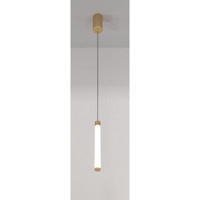 KAZI HL 20W Závěsné svítidlo, těleso hliník, povrch zlatá mat, difuzor plast opál, LED 20W, 2120lm, teplá 3000K, Ra80, 230V, IP20, tř.1, rozměry d=30mm, vč závěs kabelu l=2580mm, lze zkrátit.