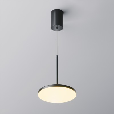 JEUS HL 12W Závěsné svítidlo, těleso kov, povrch černá/bílá/mosaz, difuzor plast opál, LED 12W, teplá 3000K, 230V, IP20, tř.1, rozměry d=185mm, h=215mm, vč závěs kabelu l=1950mm, lze zkrátit.