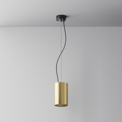 BOHUT HL 15W Závěsné svítidlo, těleso kov, povrch zlatá mat, LED 15W, 1230lm, teplá 3000K, 230V, IP20, tř.1, rozměry d=75mm, h=135mm, vč závěs lanka l=1200mm, lze zkrátit.