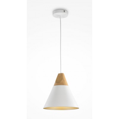 LEOSE HL 1x60W, E27 Závěsné svítidlo, těleso kov, povrch šedá/bílá, detaily dřevo světlé, pro žárovku 1x60W, E27, 230V, IP20, tř.1, rozměry dle typu.