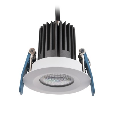 ASET 10W, IP65, IK06 Venkovní, podhledové,  bodové svítidlo, hliník, bílá, sklo čiré, LED, 10W, teplá 3000K, 930lm,vyzař úhel 36°,  Ra80, 230V, IP65, IK06, tř.2, rozměry d=80mm, h=90mm, driver na kabelu