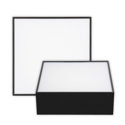 ESKILS SQ  15W/25W DALI Stropní přisazené svítidlo, těleso kov, povrch bílá/černá, difuzor plast opál, LED 15W/25W, teplá 3000K/neutrální 4000K, stmív. DALI, Ra90, 230V, IP20, tř.1. rozměry dle typu.