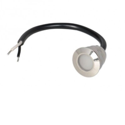 BORLAN 1W IP68 Zemní venkovní bodové svítidlo, těleso kov, rámeček nerez, krycí sklo čiré, LED 1W, neutrální 4000K, vyzař. úhel 80°, 24V, IP68, tř.3, rozměry d=35mm, BEZ montážního boxu a napájecího zdroje