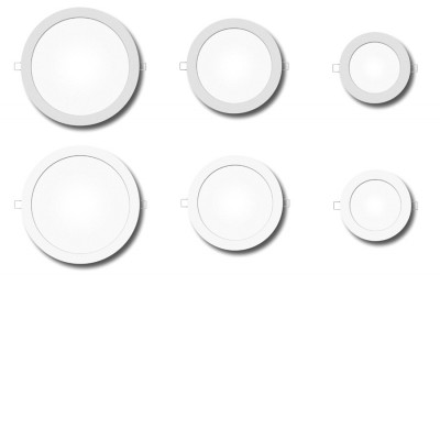 FLAT KRUHOVÉ 6W-25W, IP44/IP20 Stropní podhledové svítidlo, těleso hliník, povrch bílá, šedostříbrná, difuzor opál, LED panel 6W/11W/17W/25W, teplá 3000K, neutrální 4500K, vyzař úhel 120°, stmívání 1-10V, DALI, RC, 230V, do koupelny IP44/IP20