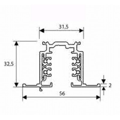 3F NAPÁJECÍ LIŠTA PULSE DALI NORDIC ALUMINIUM VEST Vestavná, třífázová, napájecí lišta, těleso hliník, povrch šedá RAL7040, 3x400V, 3x16A, + sběrnice DALI 50V/1A,, IP20, l=2000mm, 56x32,5mm, NORDIC ALUMINIUM