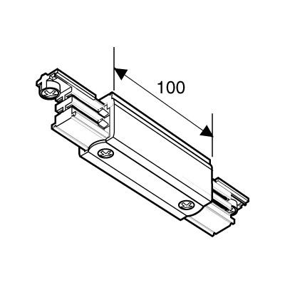 PRŮBĚŽNÝ NAPAJEČ NAPAJEČ NORDIC ALUMINIUM Průběžný napaječ 3x230V, IP20, pro třífázový lištový systém, NORDIC ALUMINIUM - GLOBAL TRAC - LIVAL