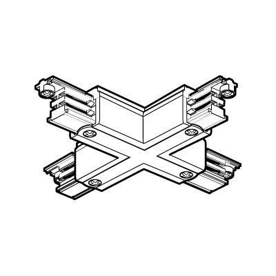 SPOJKA X NORDIC ALUMINIUM X-konektor 3x230V, IP20, pro třífázový lištový systém, NORDIC ALUMINIUM - GLOBAL TRAC - LIVAL