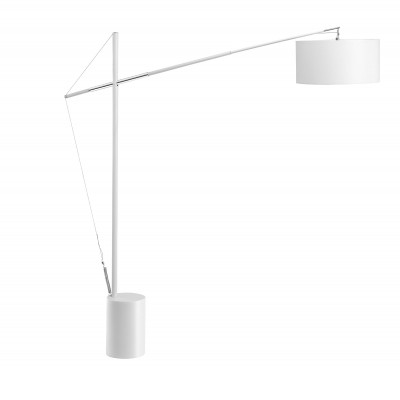 TRACCIA FLOOR Stojací lampa, nastavitelný směr svícení, základna kov, stínítko plast, povrch bílá, pro žárovku 1x40W, E27, 230V, IP20, rozměry 1950x400x1650mm