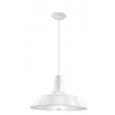 MYS 1x60W E27 230V IP20 D=460mm Závěsné svítidlo, základna kov, stínítko kov, povrch bílá, pro žárovku 1x60W, E27, 230V, IP20, rozměry d=460mm h=260mm, vč.závěsného kabelu l=1150mm, lze zkrátit