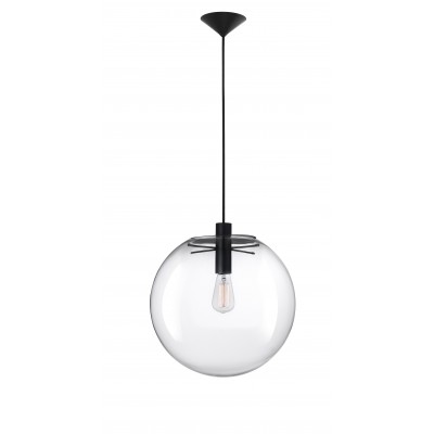 GABI 1X60W E27 230V IP20 Závěsné svítidlo, základna kov, povrch černá, krycí sklo čiré, pro žárovku 1X60W, E27, 230V, IP20, rozměry dle typu, vč.závěsného kabelu, lze zkrátit