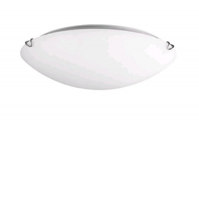 ANCO Stropní svítidlo, základna kov, povrch chrom lesk, difuzor sklo, povrch bílá, pro žárovku 2x60W, E27, 230V, IP20, rozměry d=400mm h=95mm