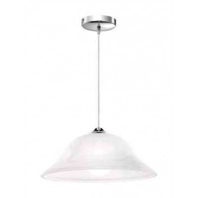 JEGRO 1x60W E27  230V IP20 Závěsné svítidlo, základna kov, povrch chrom lesk, difuzor sklo, povrch alabastr, pro žárovku 1x60W, E27, 230V, IP20, rozměry d=400mm h=130mm, vč.závěsného kabelu l=1000mm, lze zkrátit
