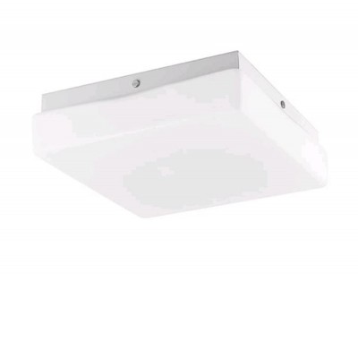 CUBE Stropní venkovní svítidlo, základna kov, povrch bílá, difuzor sklo opál, pro žárovku 1x40W, E27, 230V, IP44, rozměry 250x250x80mm